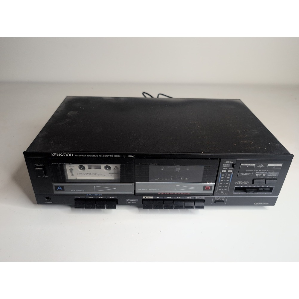 1986 Kenwood KX-55W Dual Cassette Deck. Dolby. With Manual